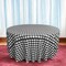 Gingham Checkered Round Tablecloth Spun Polyester Double Sided
